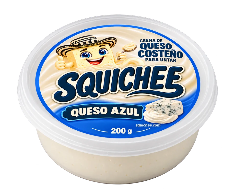Pote Squichee de 200 g, sabor Queso azul